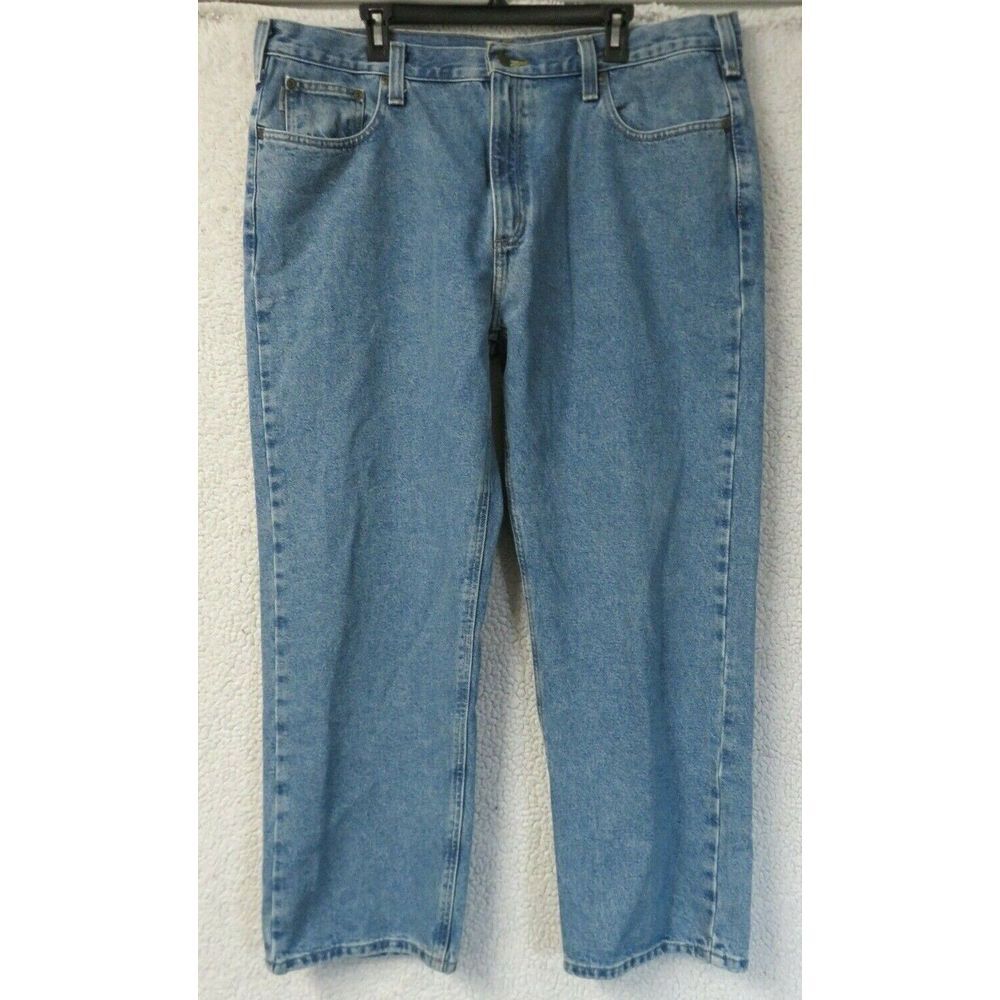 Mens Carhartt Blue Jeans Size 42x30 Relaxed Fit Pants B460 LVB Workwear Vintage